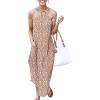 imageANRABESS Women Summer Halter Neck Sundress Sleeveless Split Side Casual Beach Travel Vacation Maxi Long Dress with PocketsPrint Pink 01