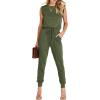 imageANRABESS Womens Summer Crewneck Sleeveless Casual Dressy Loose Stretchy Jumpsuits Rompers 2025 Trendy OutfitsArmy Green