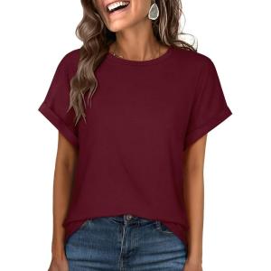 imageANRABESS Oversized Tshirts for Women Summer Tops Short Sleeve Casual Loose Basic Tee Shirt Cute Outfits 2025 Trendy ClothesBurgundy
