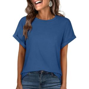 imageANRABESS Oversized Tshirts for Women Summer Tops Short Sleeve Casual Loose Basic Tee Shirt Cute Outfits 2025 Trendy ClothesDark Blue