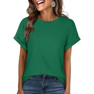 imageANRABESS Oversized Tshirts for Women Summer Tops Short Sleeve Casual Loose Basic Tee Shirt Cute Outfits 2025 Trendy ClothesGreen
