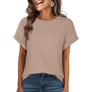 imageANRABESS Oversized Tshirts for Women Summer Tops Short Sleeve Casual Loose Basic Tee Shirt Cute Outfits 2025 Trendy ClothesKhaki