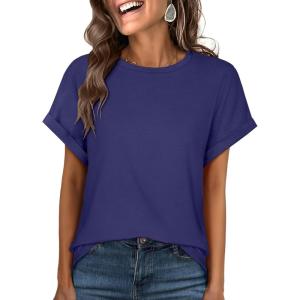 imageANRABESS Oversized Tshirts for Women Summer Tops Short Sleeve Casual Loose Basic Tee Shirt Cute Outfits 2025 Trendy ClothesNavy Blue