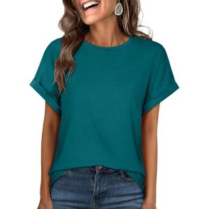 imageANRABESS Oversized Tshirts for Women Summer Tops Short Sleeve Casual Loose Basic Tee Shirt Cute Outfits 2025 Trendy ClothesTeal