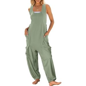 imageANRABESS Women Overalls Jumpsuits Loose Casual Dressy Sleeveless Baggy Harem Pants Romper Jumpers 2025 Trendy Summer OutfitsGreen