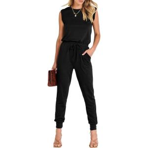 imageANRABESS Womens Summer Crewneck Sleeveless Casual Dressy Loose Stretchy Jumpsuits Rompers 2025 Trendy OutfitsBlack