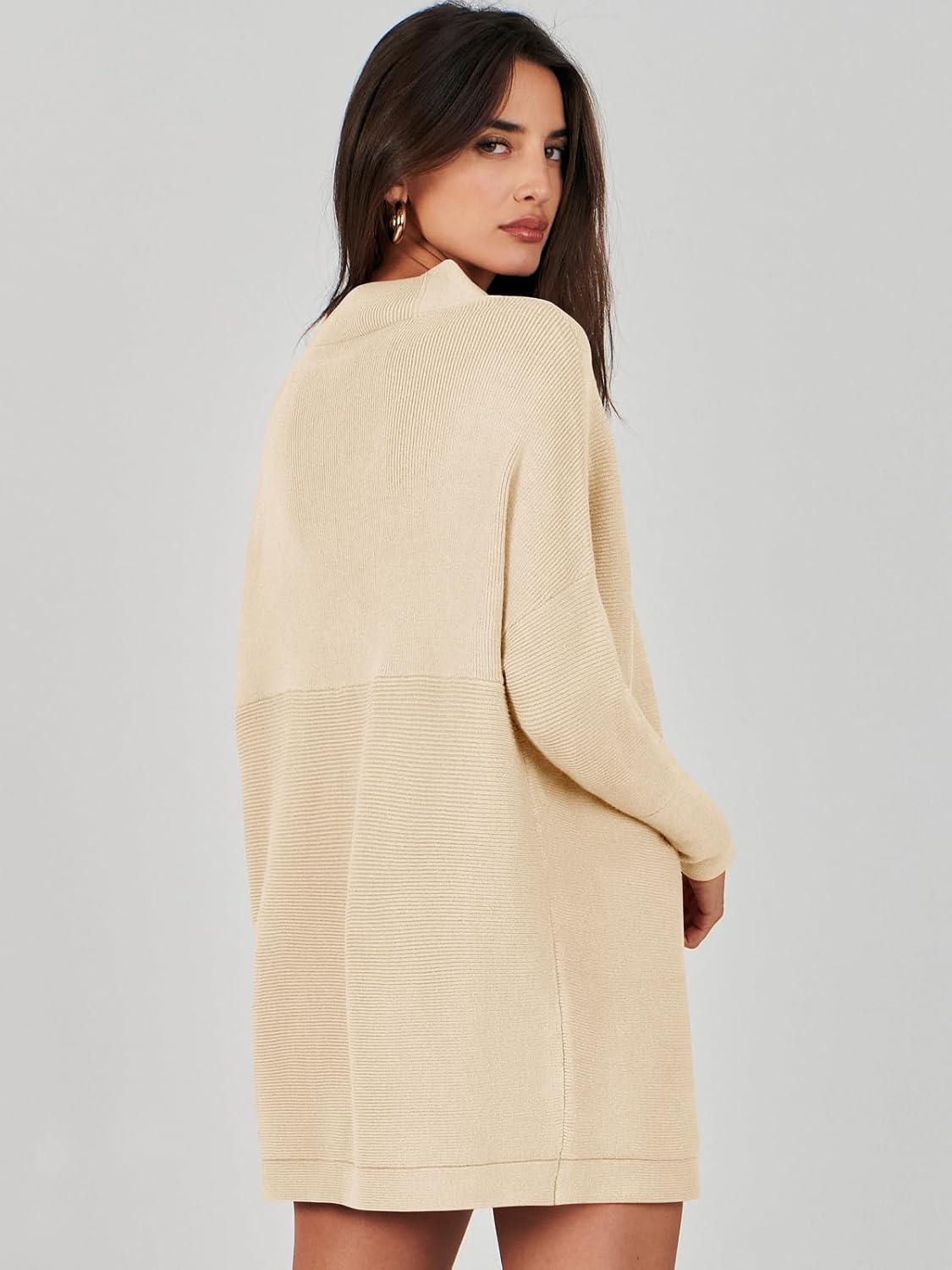 imageANRABESS Women Oversized Casual Loose Turtleneck Long Sleeve Slouchy Baggy Knit Tunic Sweaters Pullover 2025 Fall OutfitsApricot