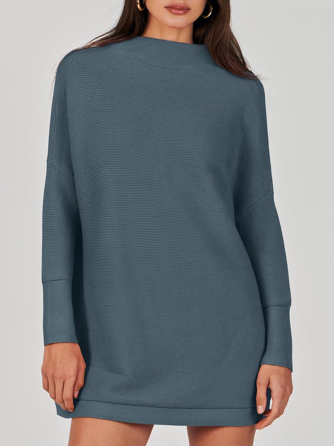 imageANRABESS Women Oversized Casual Loose Turtleneck Long Sleeve Slouchy Baggy Knit Tunic Sweaters Pullover 2025 Fall OutfitsNavy Blue
