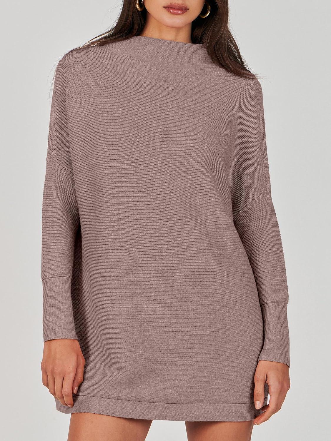 imageANRABESS Women Oversized Casual Loose Turtleneck Long Sleeve Slouchy Baggy Knit Tunic Sweaters Pullover 2025 Fall OutfitsNutmeg