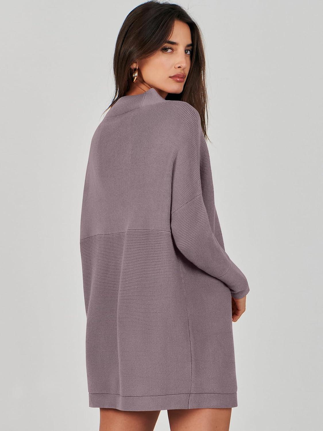 imageANRABESS Women Oversized Casual Loose Turtleneck Long Sleeve Slouchy Baggy Knit Tunic Sweaters Pullover 2025 Fall OutfitsPurple