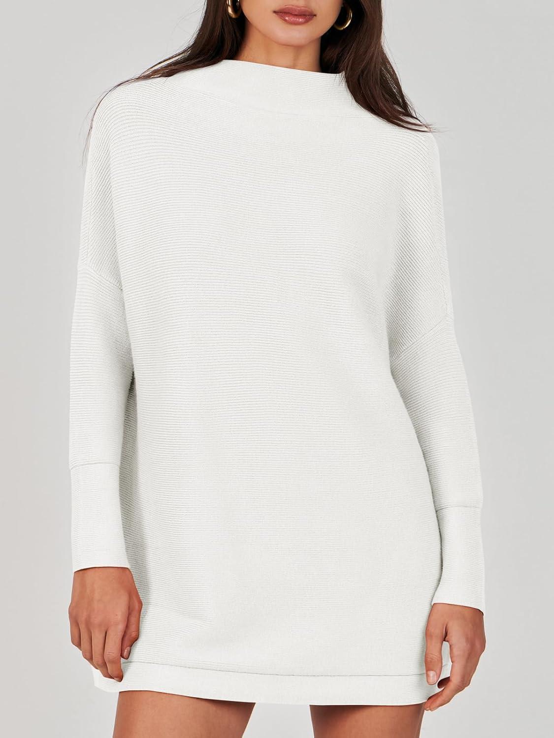 imageANRABESS Women Oversized Casual Loose Turtleneck Long Sleeve Slouchy Baggy Knit Tunic Sweaters Pullover 2025 Fall OutfitsWhite