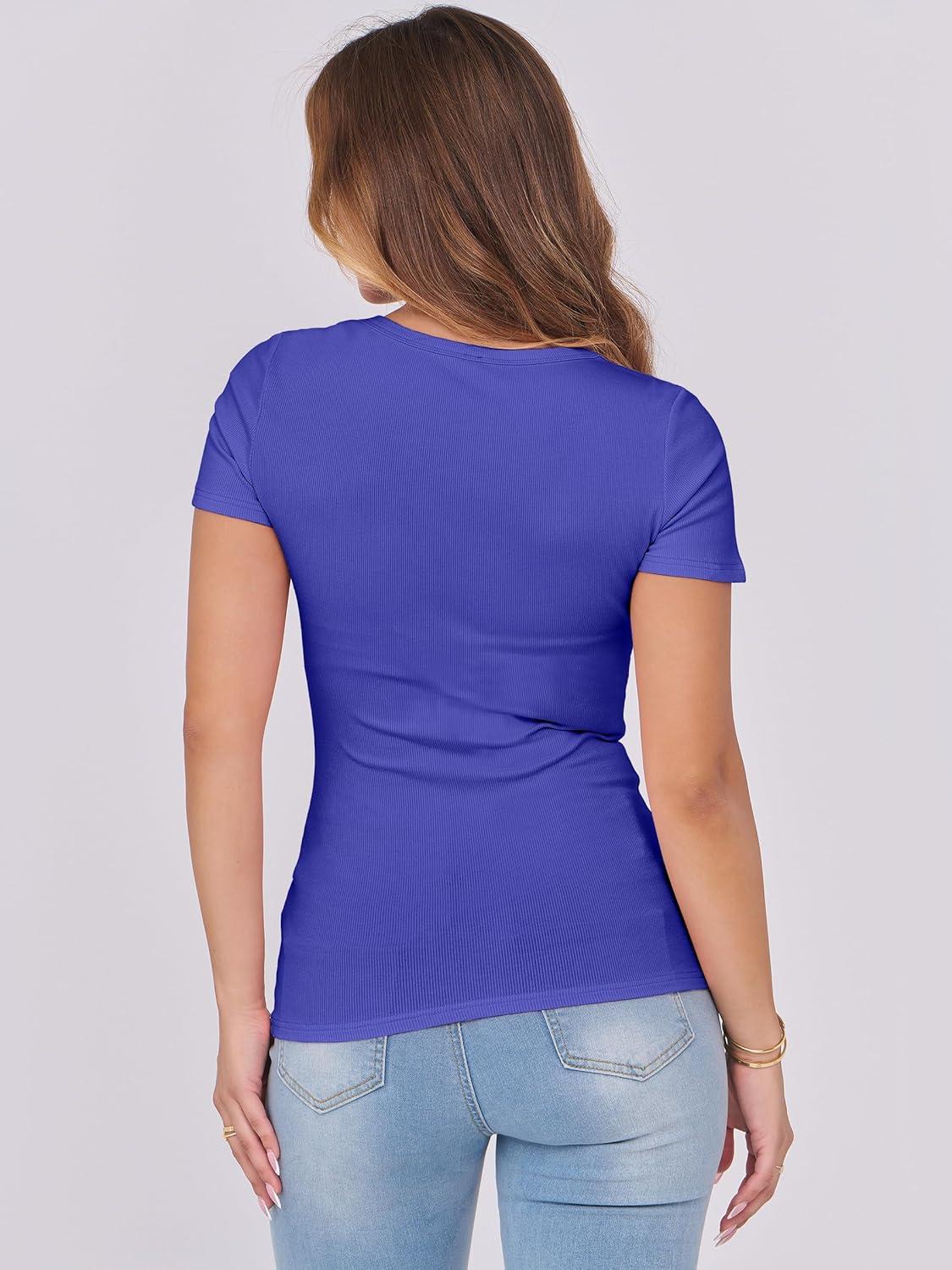 imageANRABESS Women Short Sleeve Tops Scoop Neck Ribbed Knit Slim Fitted Basic Tee Shirts 2025 Casual Summer Trendy ClothesRoyal Blue