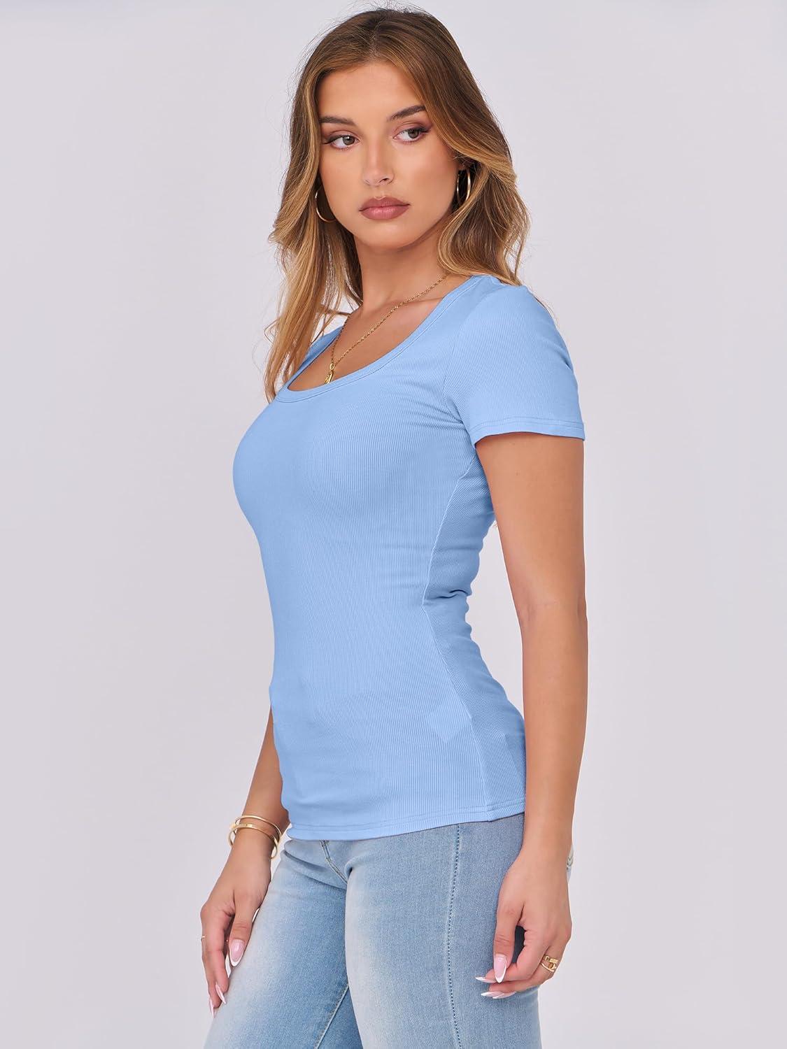 imageANRABESS Women Short Sleeve Tops Scoop Neck Ribbed Knit Slim Fitted Basic Tee Shirts 2025 Casual Summer Trendy ClothesSky Blue