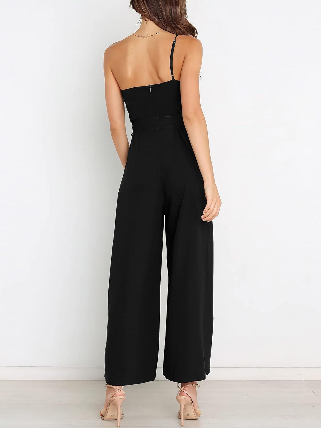 imageANRABESS Women Summer Dressy Jumpsuits One Shoulder Sleeveless Casual Wide Leg Pants Romper Jumper 2025 Trendy OutfitsBlack