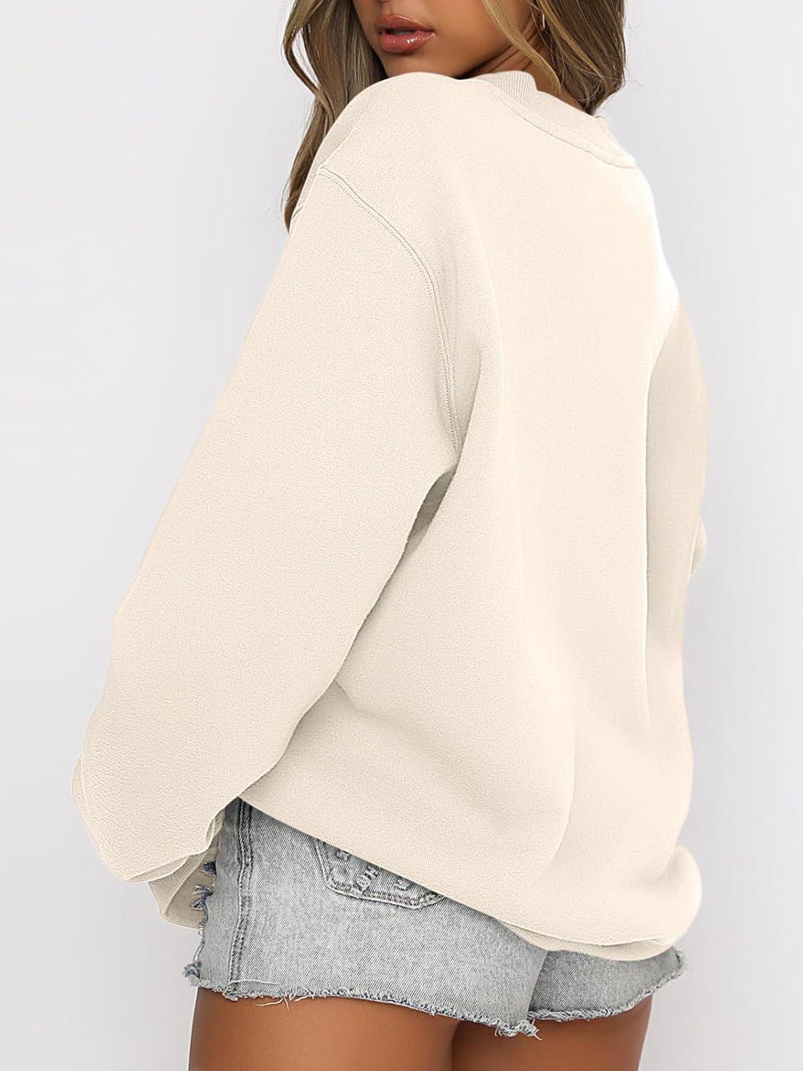 imageANRABESS Womens Sweatshirts Crewneck Fleece Oversized Pullover Hoodies Cute Long Sleeve Shirts Teen Girls Preppy Clothes 2025Apricot