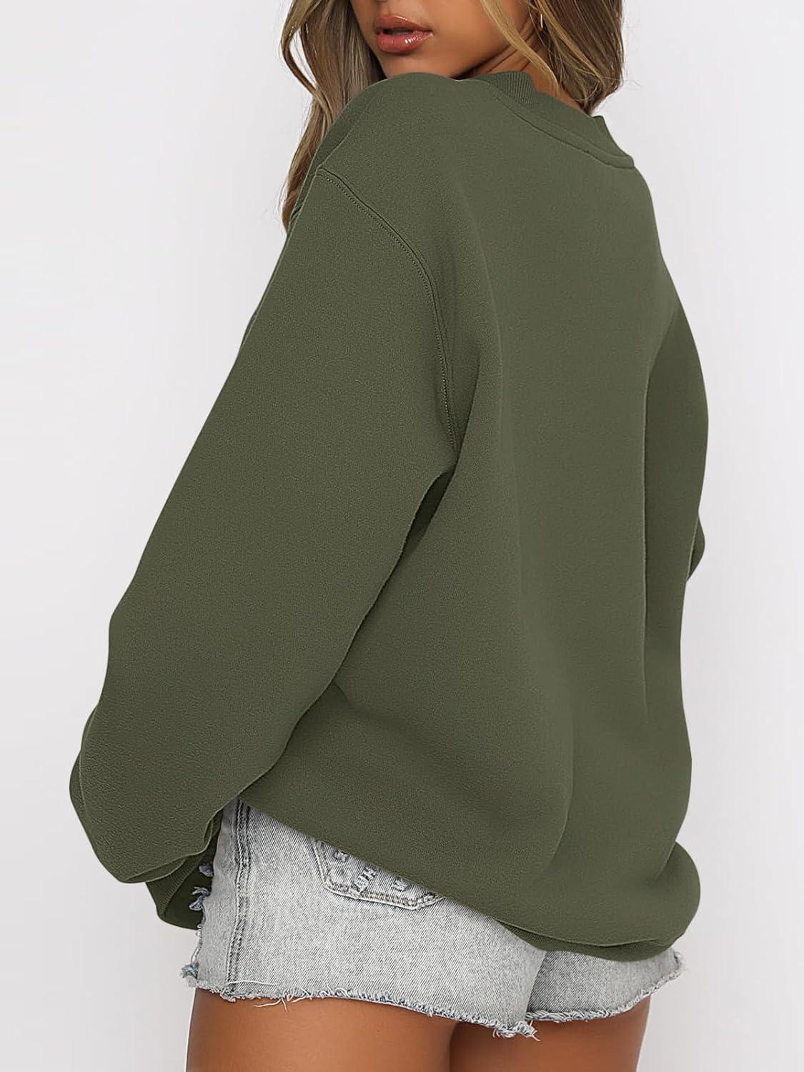 imageANRABESS Womens Sweatshirts Crewneck Fleece Oversized Pullover Hoodies Cute Long Sleeve Shirts Teen Girls Preppy Clothes 2025Army Green