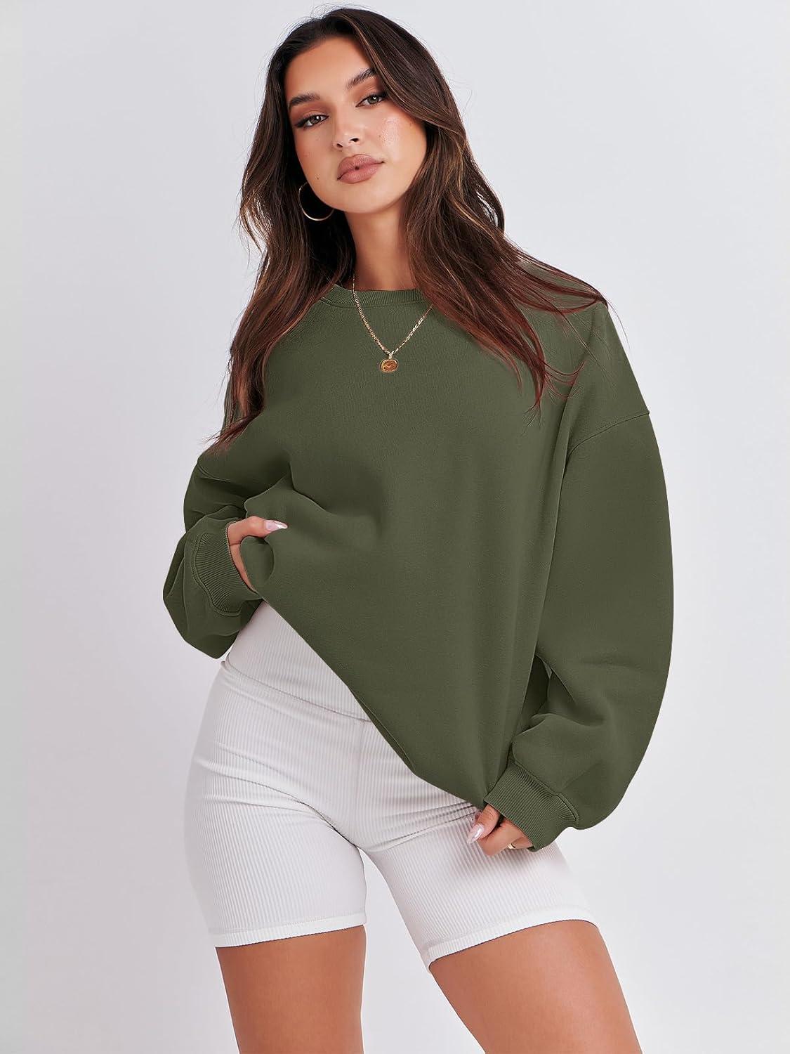 imageANRABESS Womens Sweatshirts Crewneck Fleece Oversized Pullover Hoodies Cute Long Sleeve Shirts Teen Girls Preppy Clothes 2025Army Green