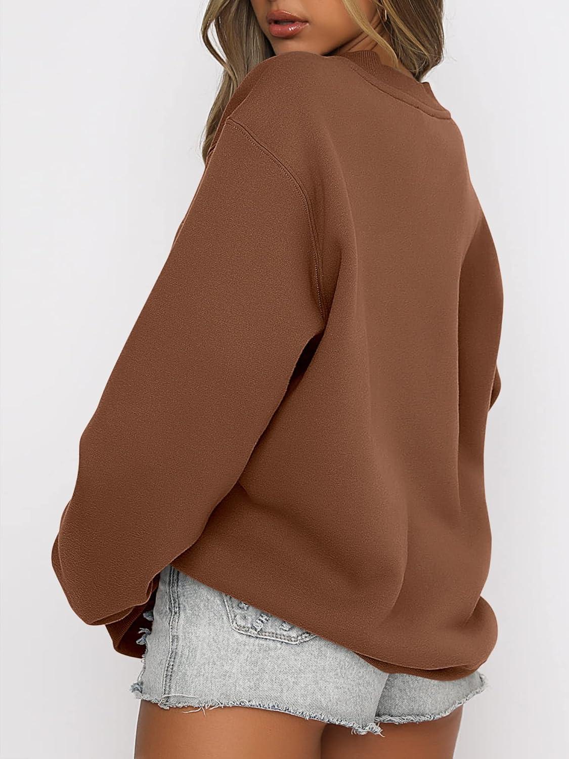 imageANRABESS Womens Sweatshirts Crewneck Fleece Oversized Pullover Hoodies Cute Long Sleeve Shirts Teen Girls Preppy Clothes 2025Coffee