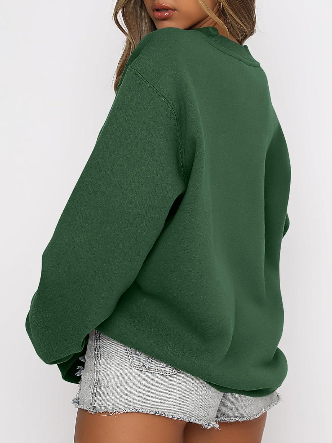 imageANRABESS Womens Sweatshirts Crewneck Fleece Oversized Pullover Hoodies Cute Long Sleeve Shirts Teen Girls Preppy Clothes 2025Dark Green