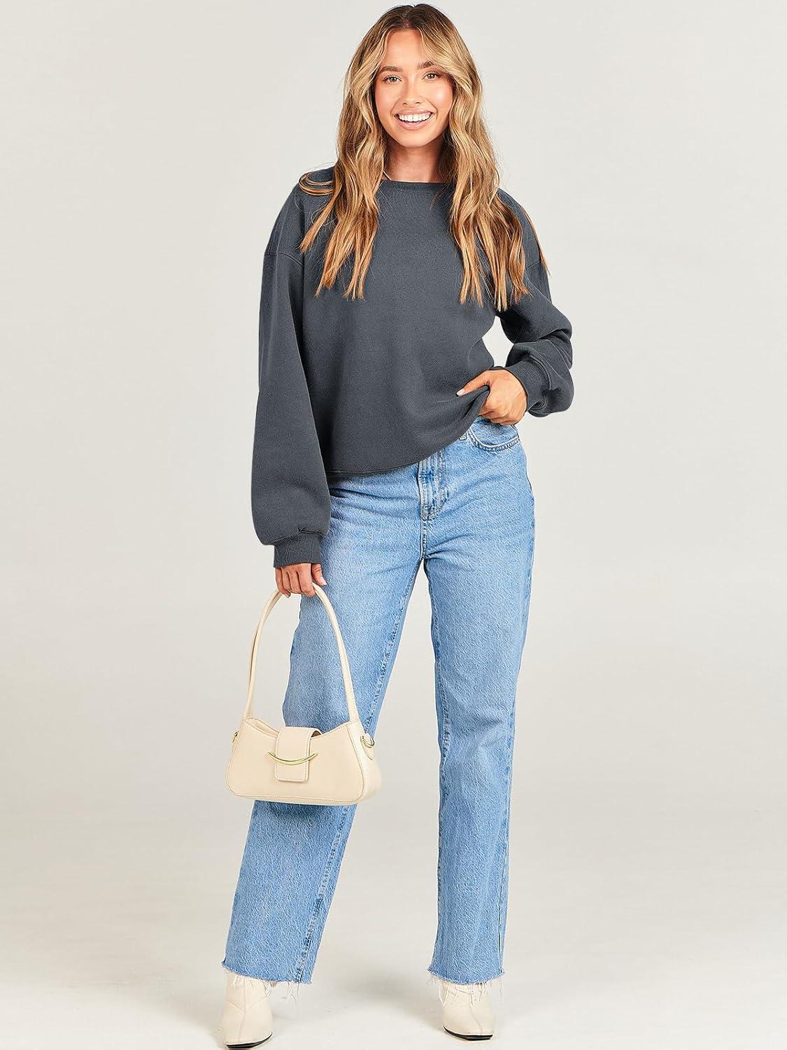 imageANRABESS Womens Sweatshirts Crewneck Fleece Oversized Pullover Hoodies Cute Long Sleeve Shirts Teen Girls Preppy Clothes 2025Deep Gray