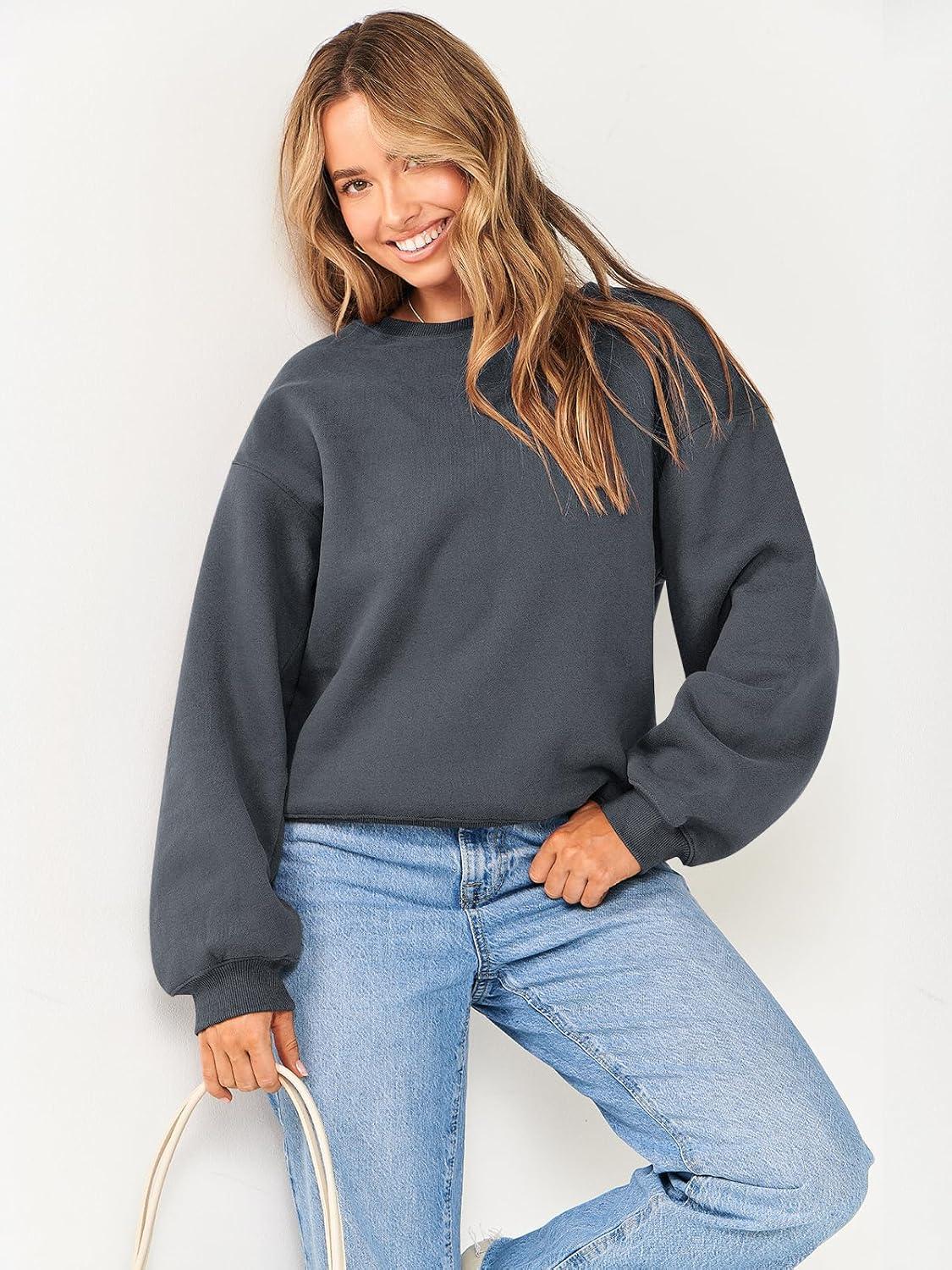 imageANRABESS Womens Sweatshirts Crewneck Fleece Oversized Pullover Hoodies Cute Long Sleeve Shirts Teen Girls Preppy Clothes 2025Deep Gray