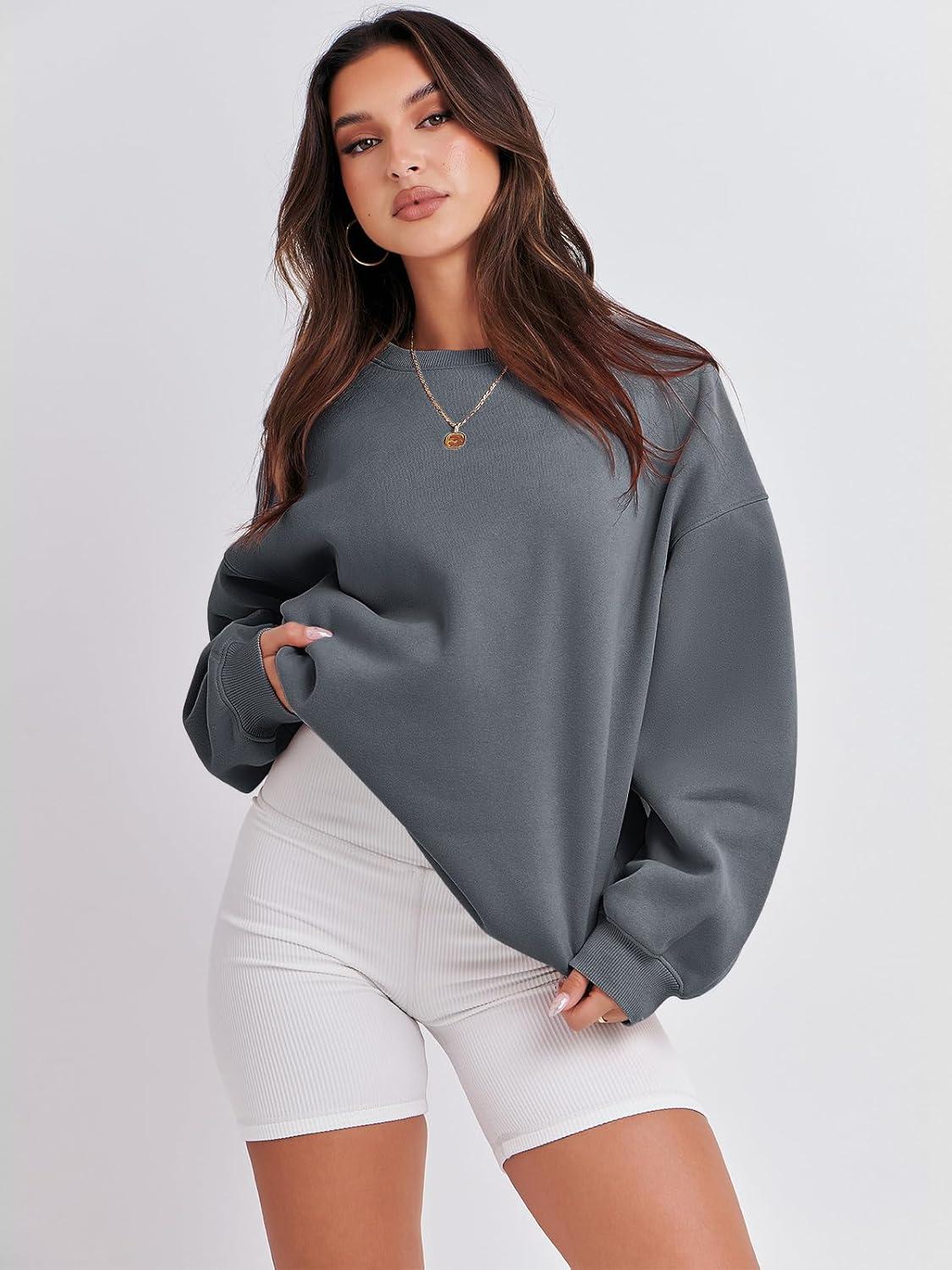 imageANRABESS Womens Sweatshirts Crewneck Fleece Oversized Pullover Hoodies Cute Long Sleeve Shirts Teen Girls Preppy Clothes 2025Deep Gray