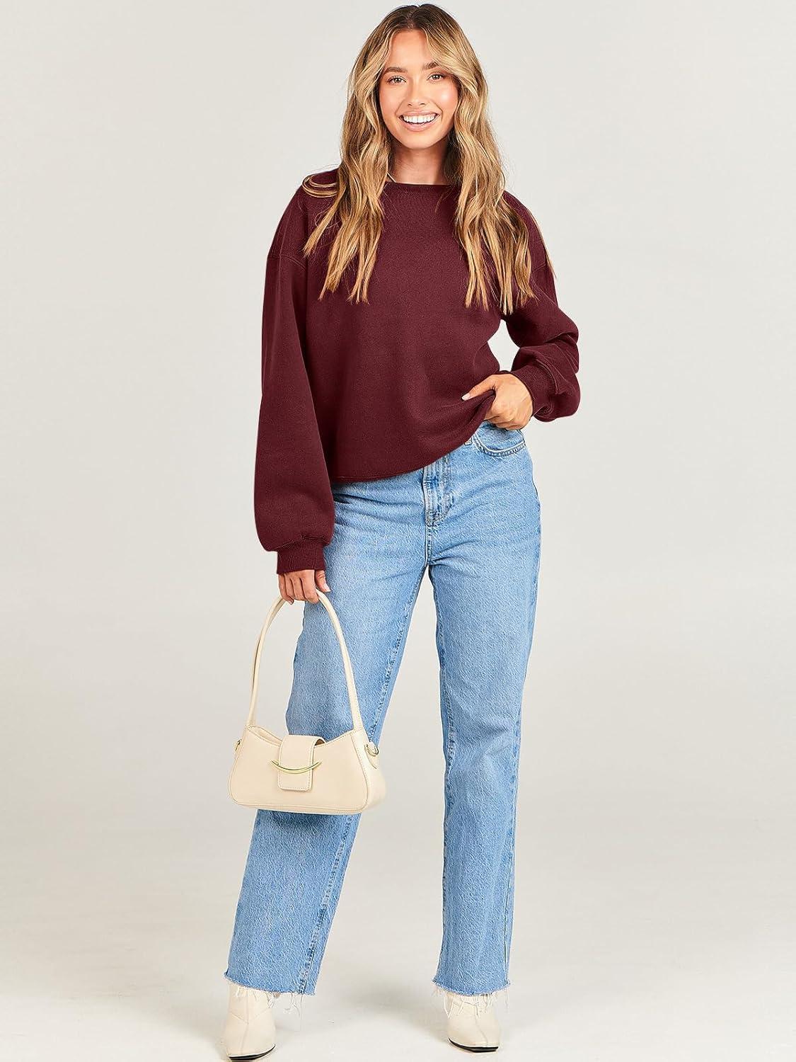 imageANRABESS Womens Sweatshirts Crewneck Fleece Oversized Pullover Hoodies Cute Long Sleeve Shirts Teen Girls Preppy Clothes 2025Deep Red
