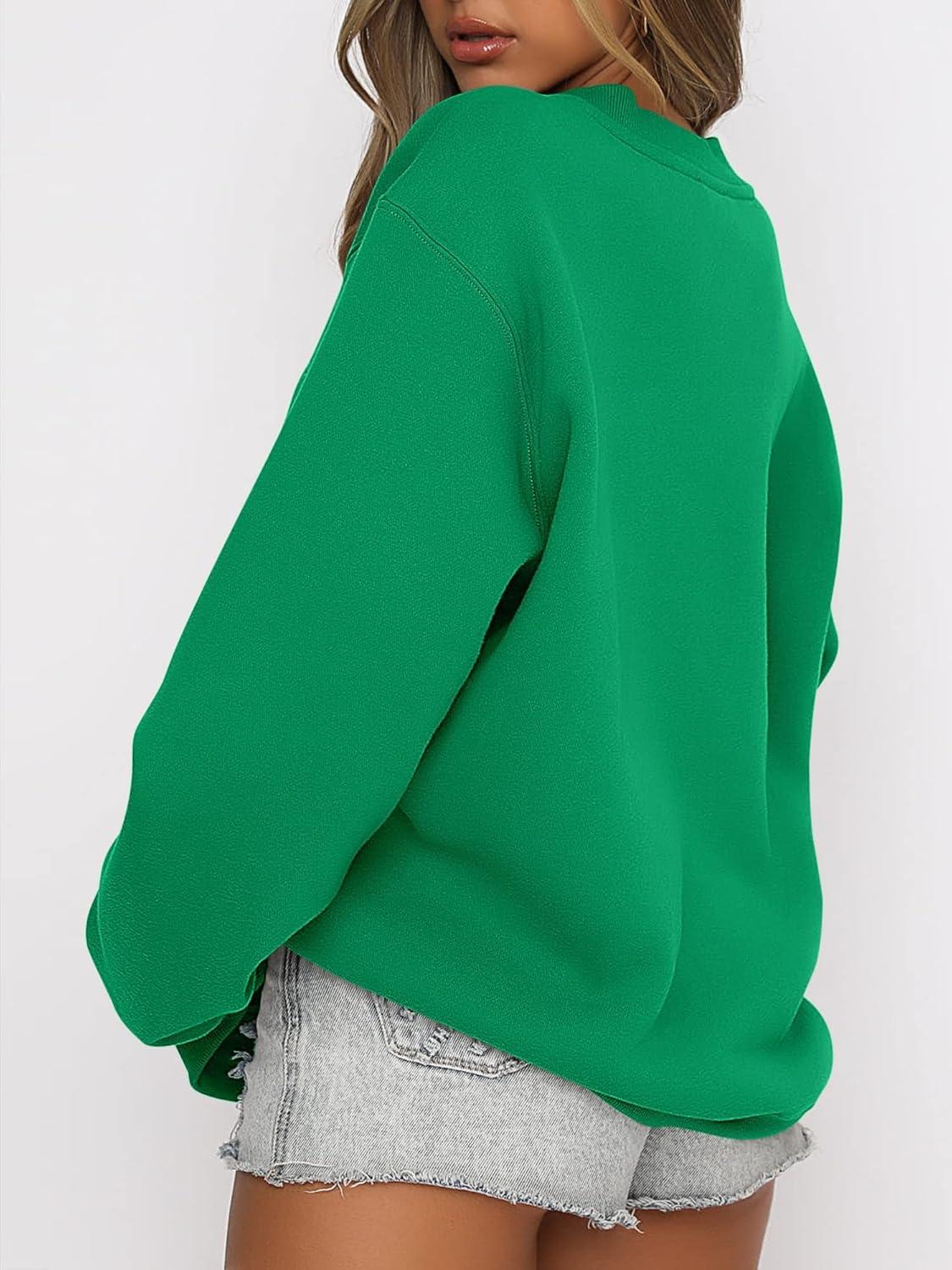 imageANRABESS Womens Sweatshirts Crewneck Fleece Oversized Pullover Hoodies Cute Long Sleeve Shirts Teen Girls Preppy Clothes 2025Green