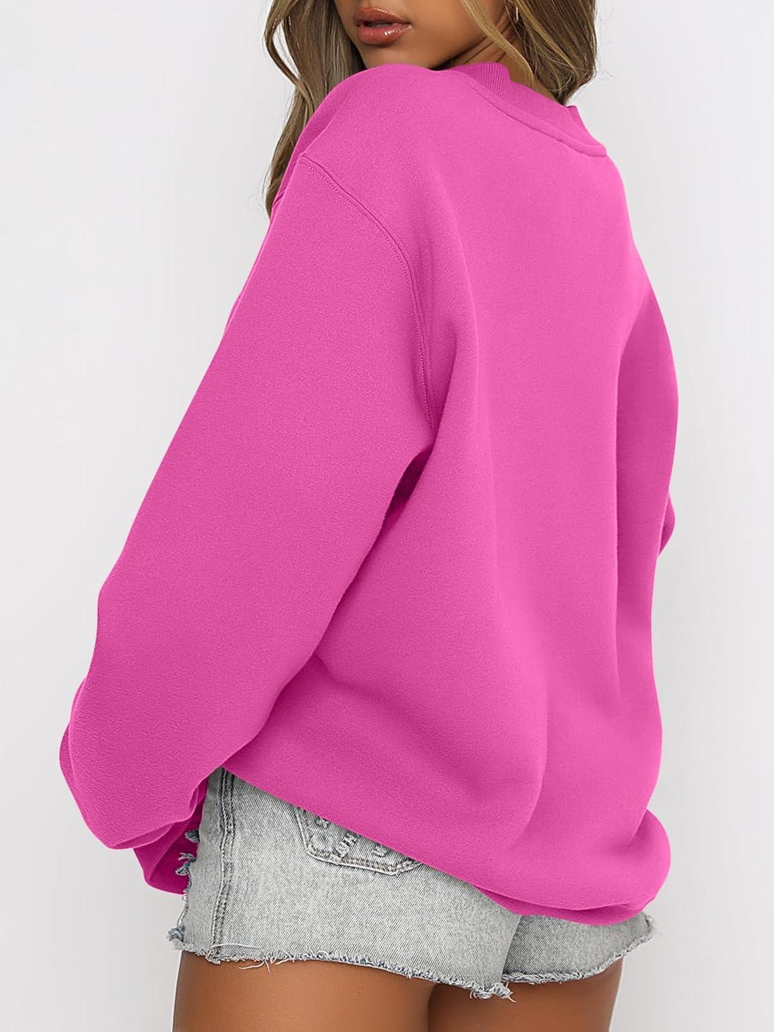 imageANRABESS Womens Sweatshirts Crewneck Fleece Oversized Pullover Hoodies Cute Long Sleeve Shirts Teen Girls Preppy Clothes 2025Hot Pink