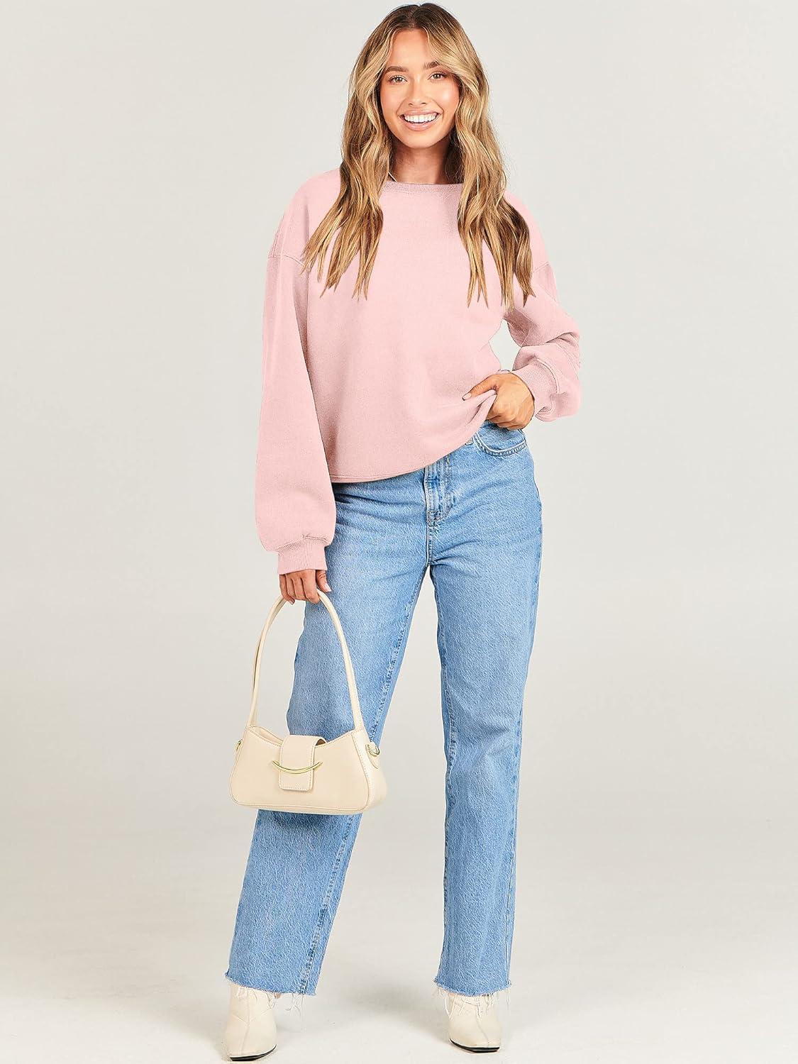 imageANRABESS Womens Sweatshirts Crewneck Fleece Oversized Pullover Hoodies Cute Long Sleeve Shirts Teen Girls Preppy Clothes 2025Light Pink