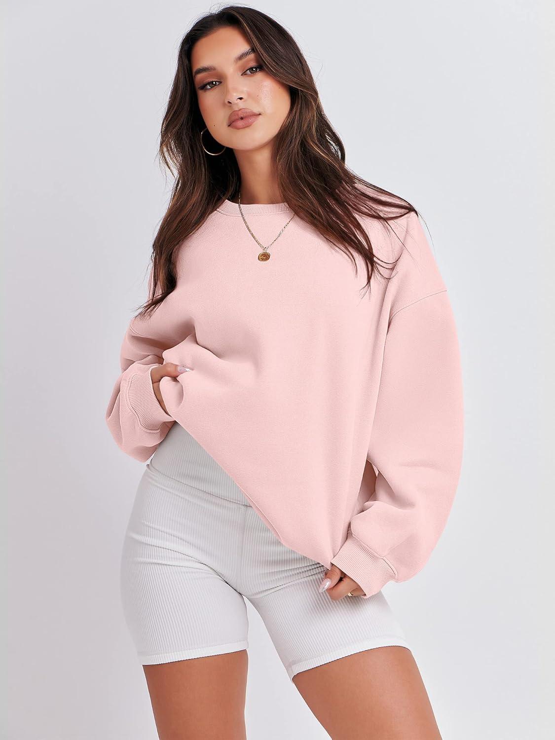 imageANRABESS Womens Sweatshirts Crewneck Fleece Oversized Pullover Hoodies Cute Long Sleeve Shirts Teen Girls Preppy Clothes 2025Light Pink