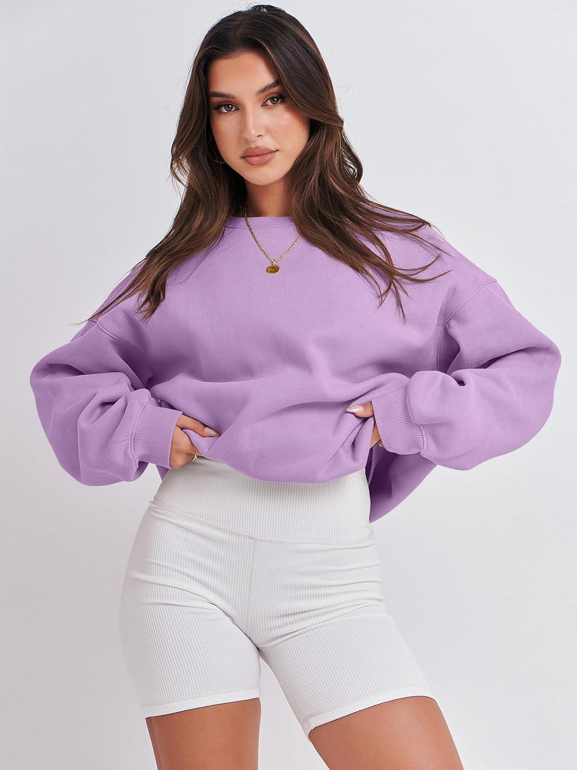 imageANRABESS Womens Sweatshirts Crewneck Fleece Oversized Pullover Hoodies Cute Long Sleeve Shirts Teen Girls Preppy Clothes 2025Light Purple