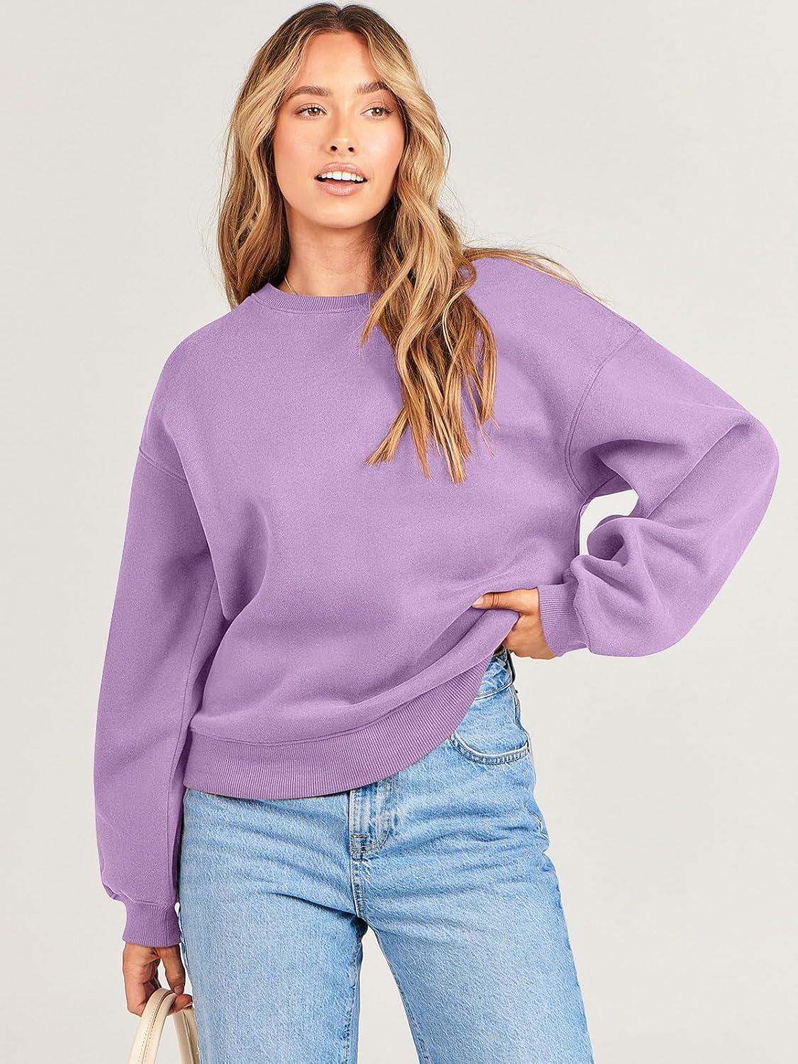 imageANRABESS Womens Sweatshirts Crewneck Fleece Oversized Pullover Hoodies Cute Long Sleeve Shirts Teen Girls Preppy Clothes 2025Light Purple