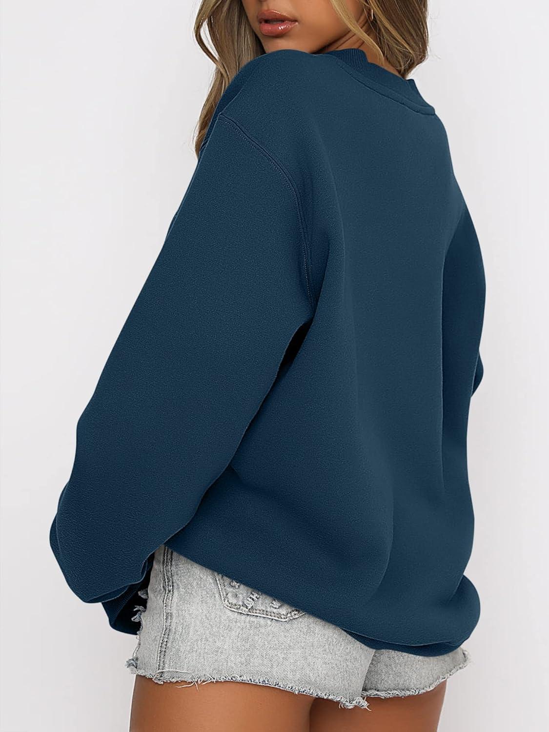 imageANRABESS Womens Sweatshirts Crewneck Fleece Oversized Pullover Hoodies Cute Long Sleeve Shirts Teen Girls Preppy Clothes 2025Navy Blue