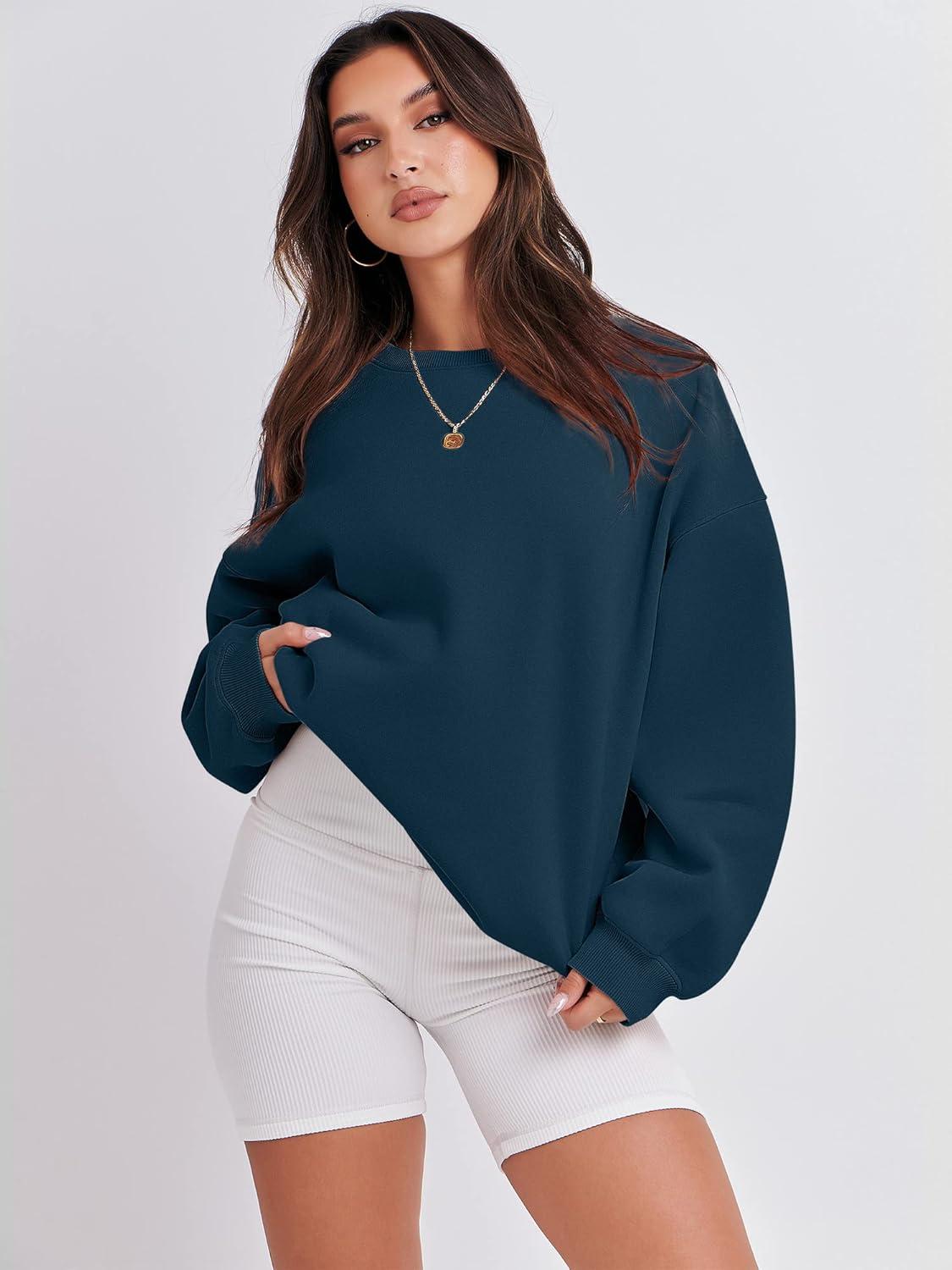 imageANRABESS Womens Sweatshirts Crewneck Fleece Oversized Pullover Hoodies Cute Long Sleeve Shirts Teen Girls Preppy Clothes 2025Navy Blue