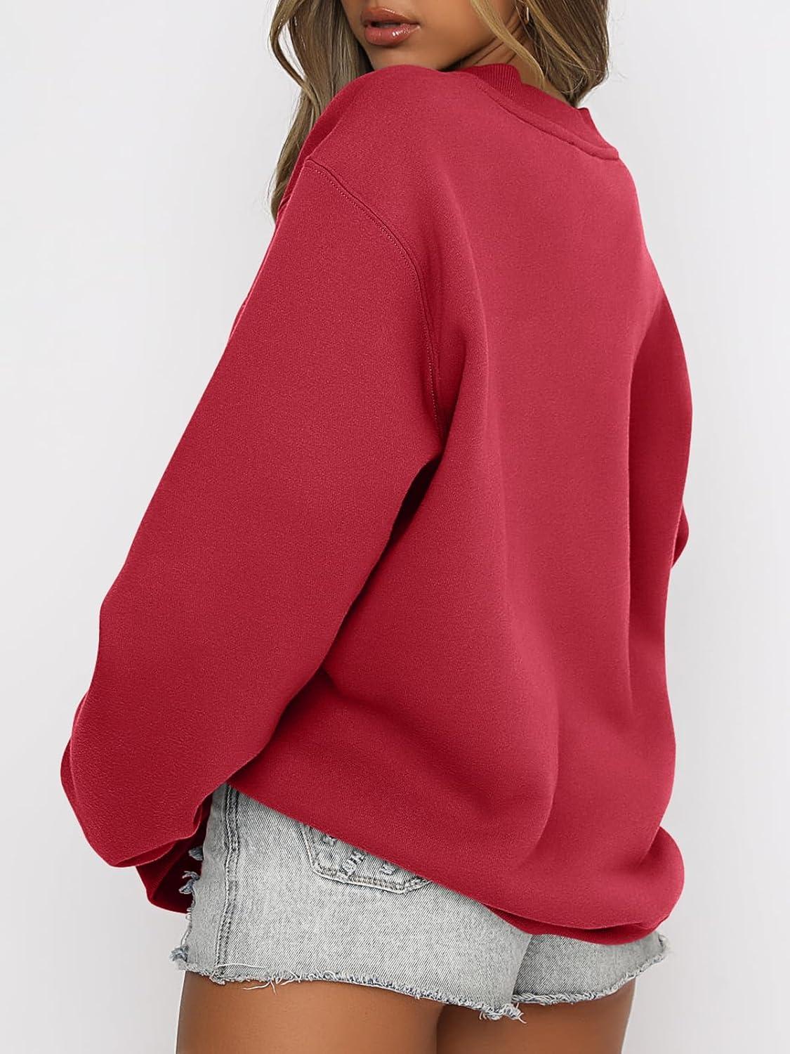 imageANRABESS Womens Sweatshirts Crewneck Fleece Oversized Pullover Hoodies Cute Long Sleeve Shirts Teen Girls Preppy Clothes 2025Red