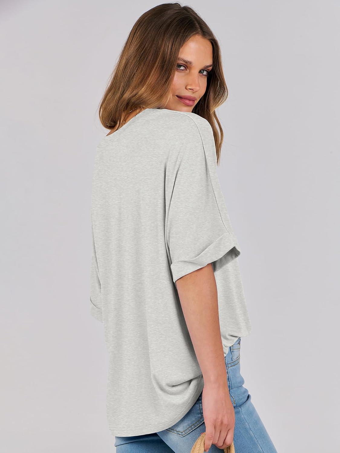 imageANRABESS Womens Tops Oversized T Shirts Short Sleeve Crewneck Summer Casual Loose Basic Tee Shirt 2025 Trendy Fashion ClothesLight Gray
