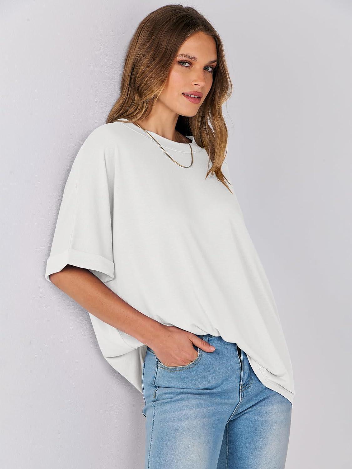 imageANRABESS Womens Tops Oversized T Shirts Short Sleeve Crewneck Summer Casual Loose Basic Tee Shirt 2025 Trendy Fashion ClothesWhite