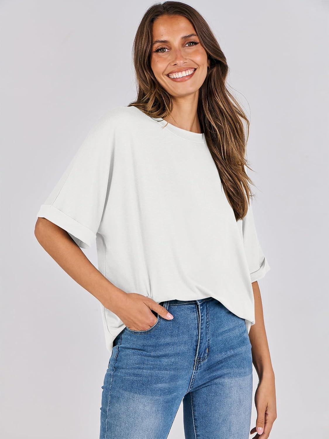 imageANRABESS Womens Tops Oversized T Shirts Short Sleeve Crewneck Summer Casual Loose Basic Tee Shirt 2025 Trendy Fashion ClothesWhite