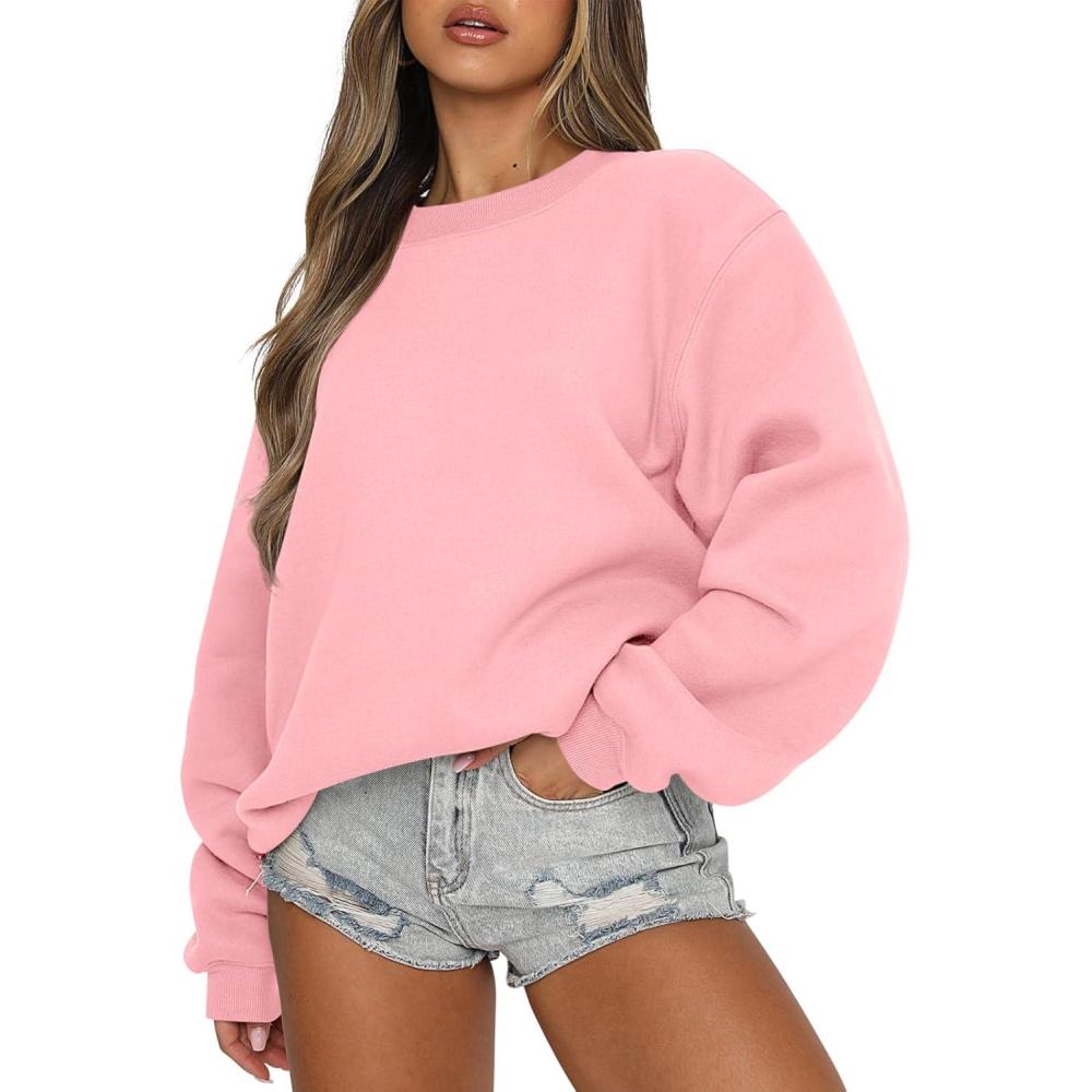 imageANRABESS Womens Sweatshirts Crewneck Fleece Oversized Pullover Hoodies Cute Long Sleeve Shirts Teen Girls Preppy Clothes 2025Pink