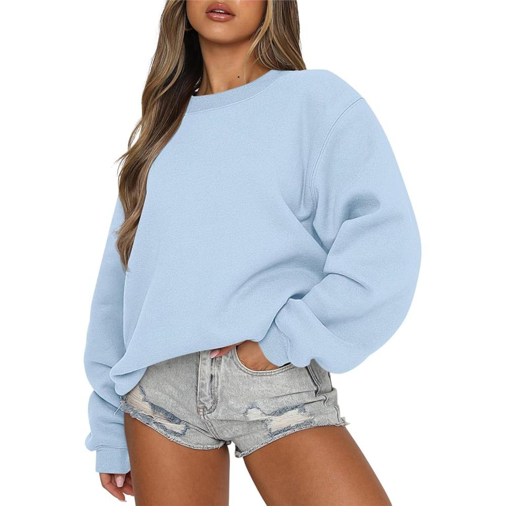 imageANRABESS Womens Sweatshirts Crewneck Fleece Oversized Pullover Hoodies Cute Long Sleeve Shirts Teen Girls Preppy Clothes 2025Sky Blue