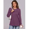 imageANRABESS Long Sleeve Shirts for Women Fall Fashion 2025 Dressy Casual Blouses Trendy Pleated Tunic Tops OutfitsFuchsia