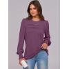 imageANRABESS Long Sleeve Shirts for Women Fall Fashion 2025 Dressy Casual Blouses Trendy Pleated Tunic Tops OutfitsFuchsia