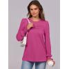 imageANRABESS Long Sleeve Shirts for Women Fall Fashion 2025 Dressy Casual Blouses Trendy Pleated Tunic Tops OutfitsHot Pink