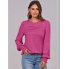 imageANRABESS Long Sleeve Shirts for Women Fall Fashion 2025 Dressy Casual Blouses Trendy Pleated Tunic Tops OutfitsHot Pink