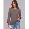 imageANRABESS Long Sleeve Shirts for Women Fall Fashion 2025 Dressy Casual Blouses Trendy Pleated Tunic Tops OutfitsKhaki