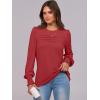 imageANRABESS Long Sleeve Shirts for Women Fall Fashion 2025 Dressy Casual Blouses Trendy Pleated Tunic Tops OutfitsRed