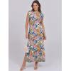 imageANRABESS Summer Dress for Women 2025 Maxi Sundresses Casual Cap Sleeve Crew Neck Loose Split Beach Travel Vacation OutfitsFloral Blue Orange Pink