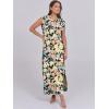 imageANRABESS Summer Dress for Women 2025 Maxi Sundresses Casual Cap Sleeve Crew Neck Loose Split Beach Travel Vacation OutfitsFloral Orange Yellow