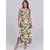 imageANRABESS Summer Dress for Women 2025 Maxi Sundresses Casual Cap Sleeve Crew Neck Loose Split Beach Travel Vacation OutfitsFloral Orange Yellow